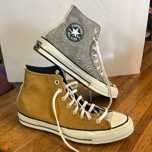 Converse Gold and Gray Shoes